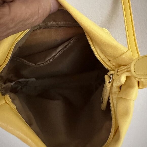 YELLOW CROSSBODY BAG, ,ULTIPLE POCKETS WITH ZIPPERS AND BUCKLE DETAILS - Picture 8 of 14